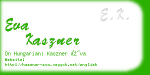 eva kaszner business card